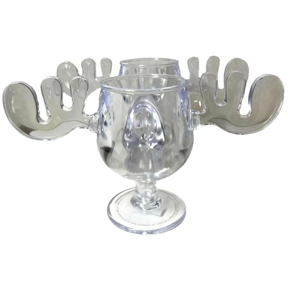 National Lampoon Christmas Vacation - Clear Moose Mug Cup Clark Griswold Pair